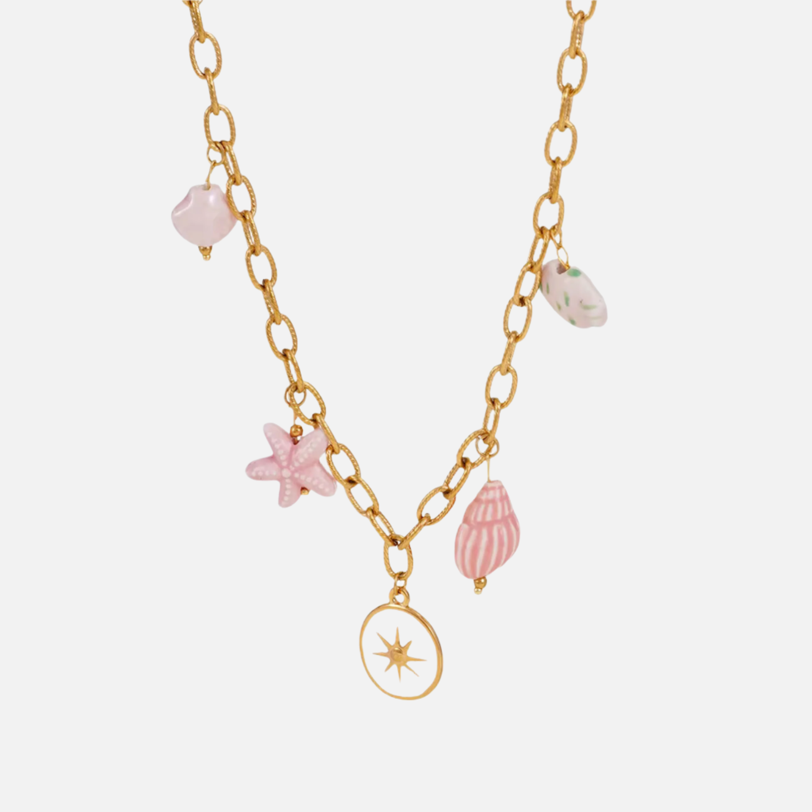 Pink Ceramic Charms Necklace